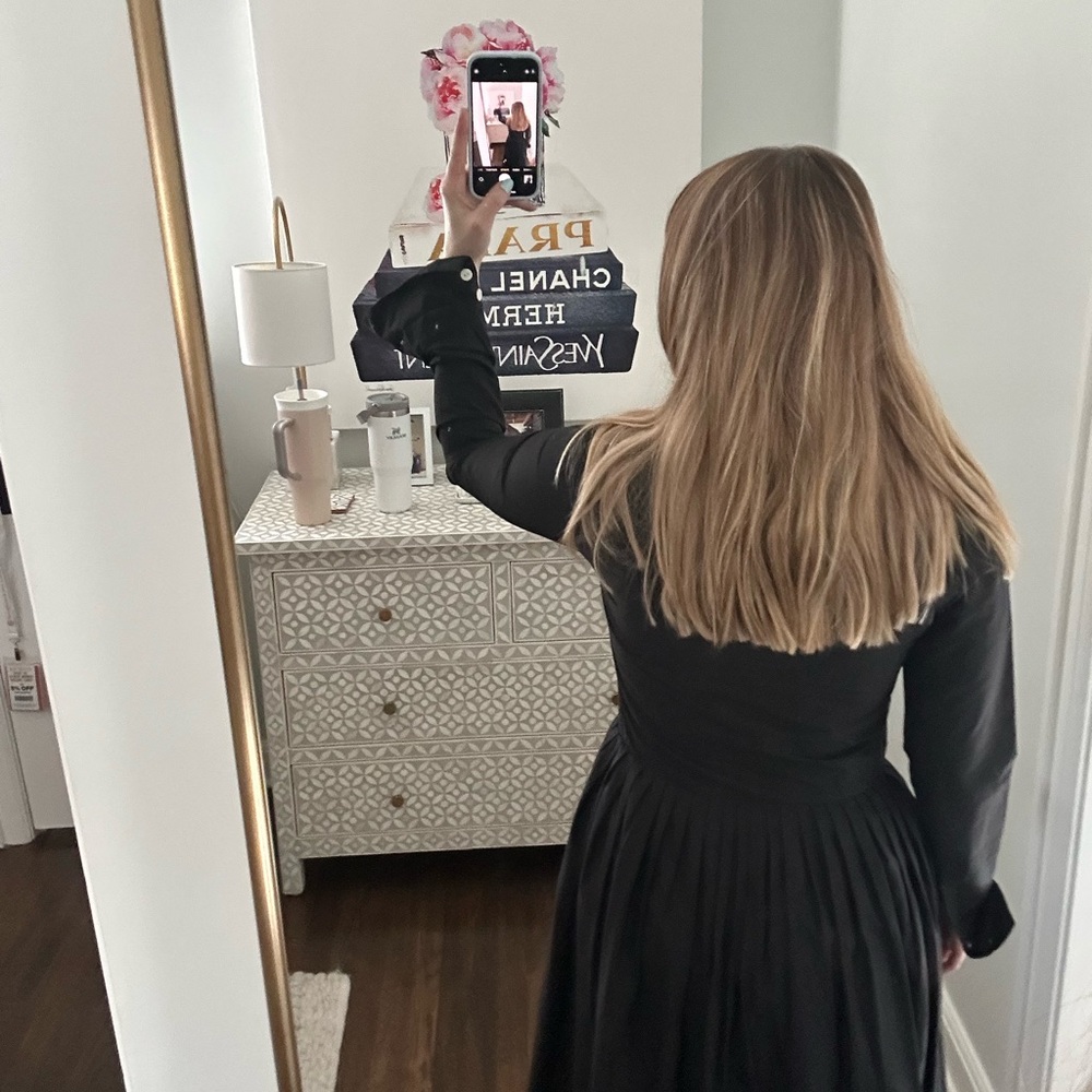 Room 502 Button-Front Black Long Sleeve Shirt Dress - Picture 10 of 10